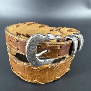 Best American Clothing Co Tan Genuine Leather Western Style Belt 61294 USA